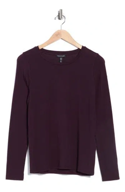 Eileen Fisher Organic Pima Cotton Jersey Long-sleeve Tee In Purple