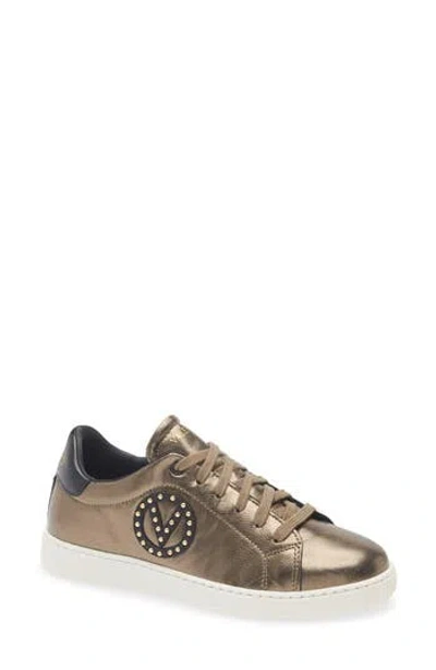 Valentino By Mario Valentino Mita Vlogo Sneaker In Gold