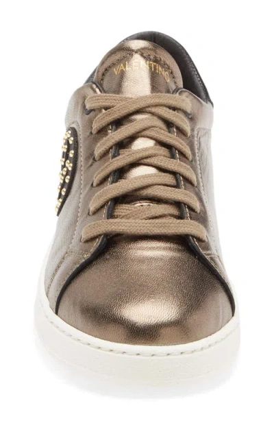 Valentino By Mario Valentino Mita Vlogo Sneaker In Gold