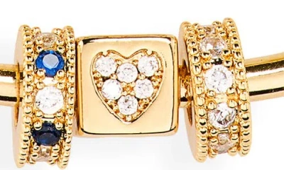 Leith Cubic Zirconia Rondelle Charm Carabiner Pendant Necklace In Gold