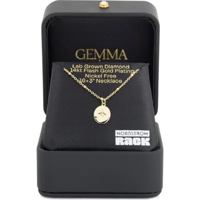 Nordstrom Rack 14k Gold Plated Lab Grown Diamond Star Medallion Pendant Necklace In Gold