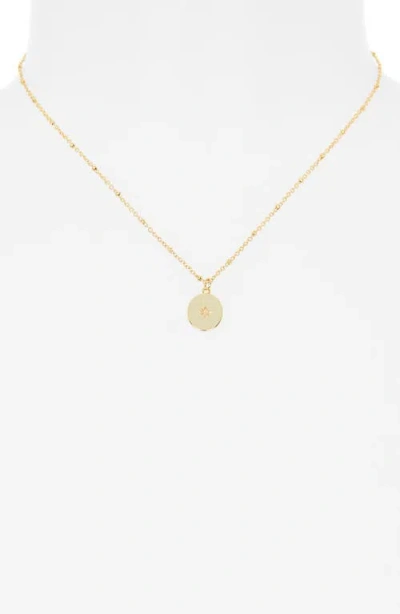 Nordstrom Rack 14k Gold Plated Lab Grown Diamond Star Medallion Pendant Necklace In Gold
