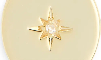 Nordstrom Rack 14k Gold Plated Lab Grown Diamond Star Medallion Pendant Necklace In Gold