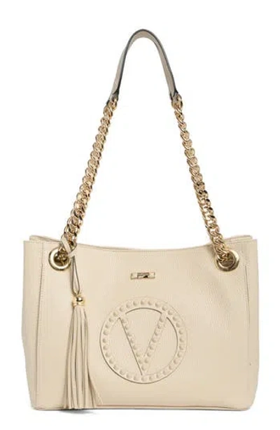 Valentino By Mario Valentino Luisa Rock Leather Tote Bag In White