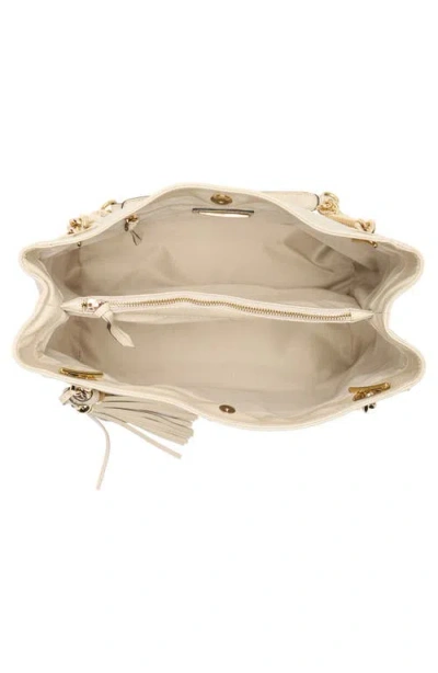 Valentino By Mario Valentino Luisa Rock Leather Tote Bag In White