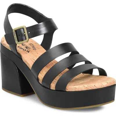 Kork-ease ® Pasha Ankle Strap Platform Sandal In Black
