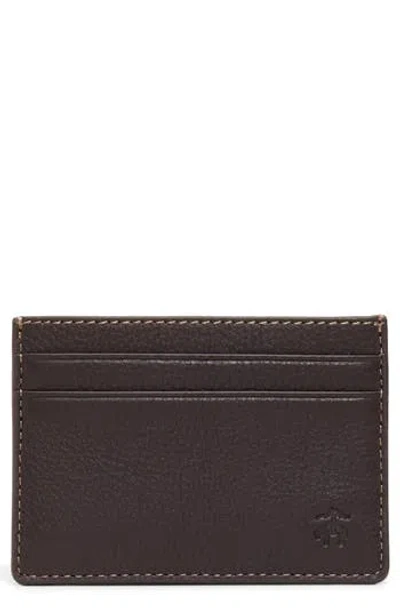 Brooks Brothers Portland Pebbled Leather Card Case In Brown