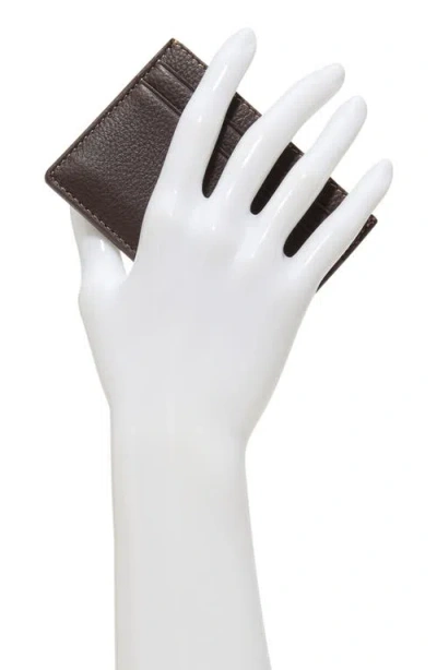 Brooks Brothers Portland Pebbled Leather Card Case In Brown