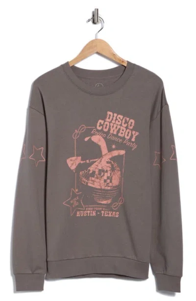 Hi Res Disco Cowboy Fleece Crewneck Sweatshirt In Gray