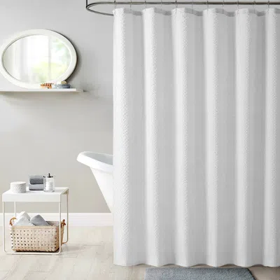 Dainty Home Textured Shower Curtain In White