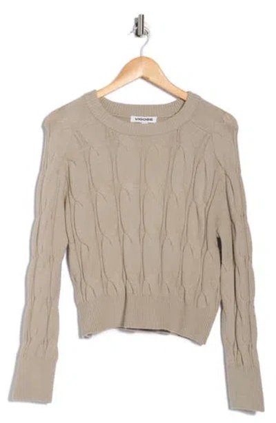 Vigoss Cable Stitch Crewneck Sweater In Green