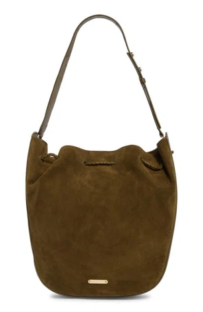 Rebecca Minkoff Lulu Suede Crossbody Bag In Green