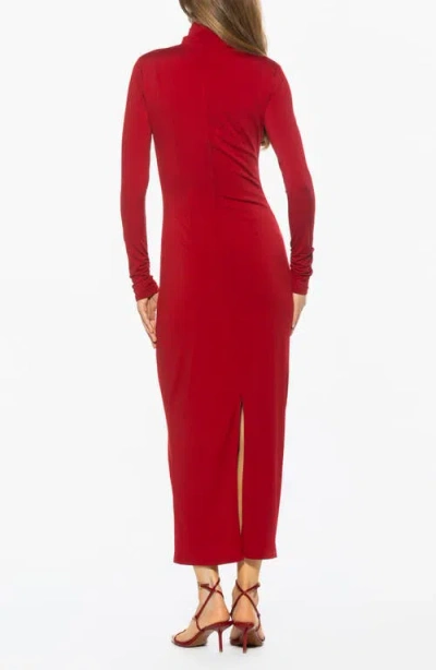 Alexia Admor Veda Long Sleeve Mock Neck Dress In Red