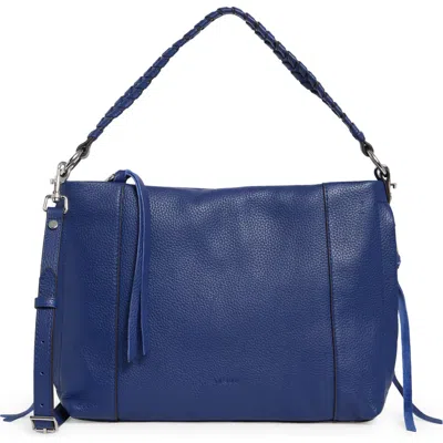 Aimee Laila Convertible Leather Shoulder Bag In Blue