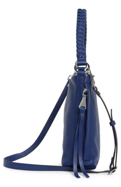 Aimee Laila Convertible Leather Shoulder Bag In Blue