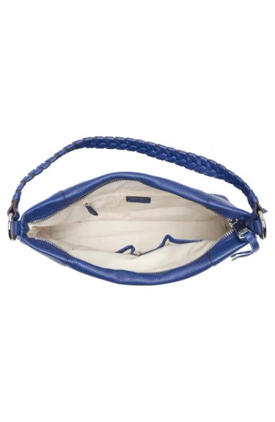 Aimee Laila Convertible Leather Shoulder Bag In Blue