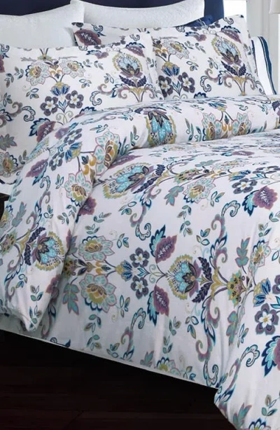 Azores Home Paisley Print Cotton Flannel Duvet Cover & Pillow Sham Set In Multi