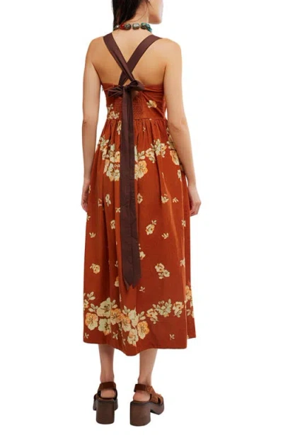 Free People Until Dawn Floral Midi Sundress In Animal Print