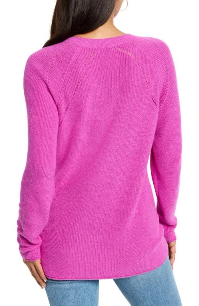 Nic + Zoe Nic+zoe V-neck Sweater In Pink