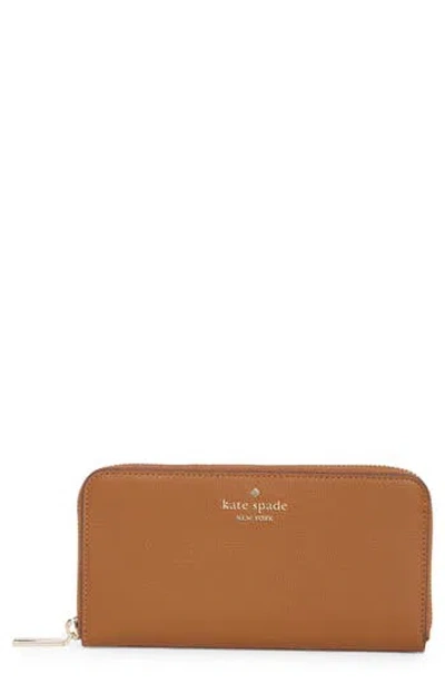 Kate Spade New York Leila Pebble Leather Large Continental Wallet In Brown