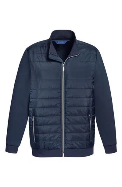 David Donahue Quilted Jacket In Blue
