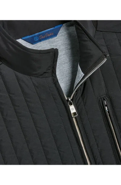 David Donahue Vertical Quilted Vest In Black