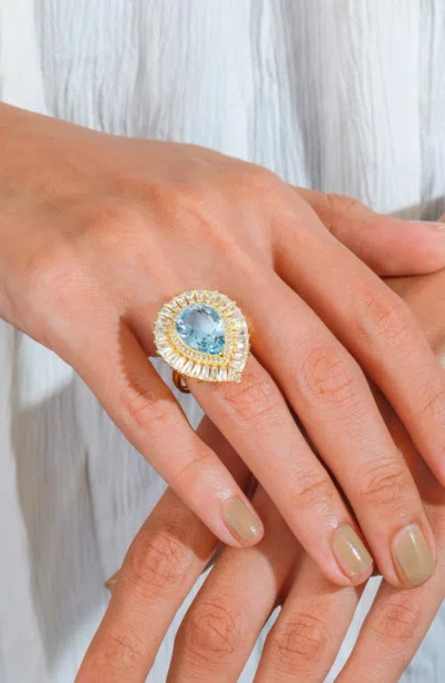 Ys Gems Semiprecious Stone Drop Earrings In Blue