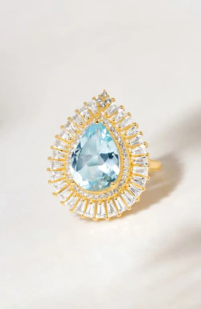 Ys Gems Semiprecious Stone Drop Earrings In Blue