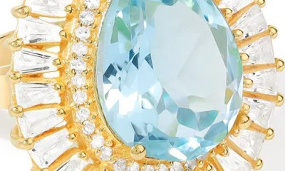 Ys Gems Semiprecious Stone Drop Earrings In Blue