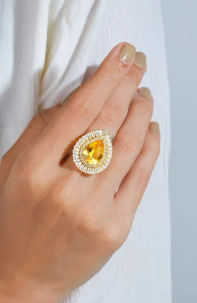 Ys Gems Semiprecious Stone Drop Earrings In Yellow