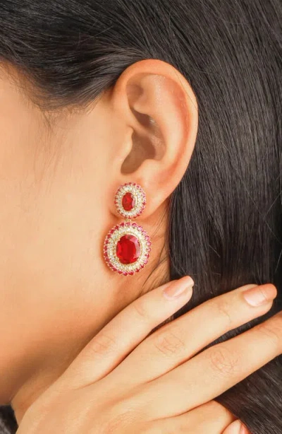 Ys Gems Semiprecious Stone Drop Earrings In Pink