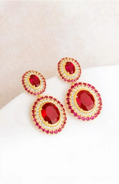 Ys Gems Semiprecious Stone Drop Earrings In Pink