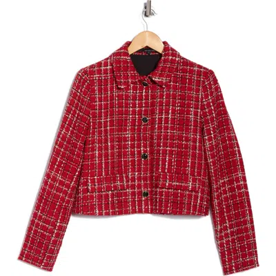 Amanda & Chelsea Ladylike Tweed Jacket In Red