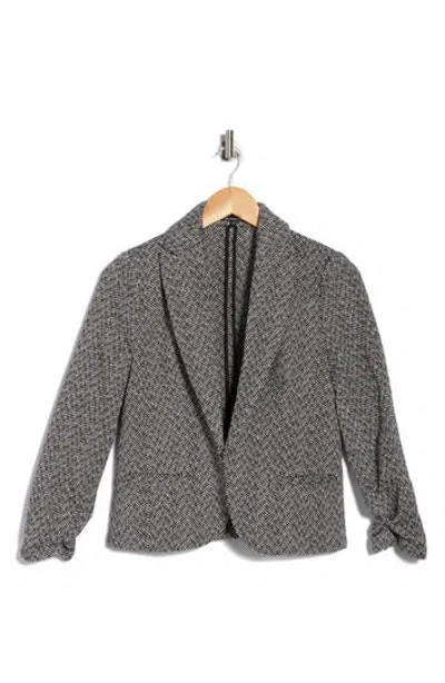 Amanda & Chelsea Herringbone Blazer In Animal Print