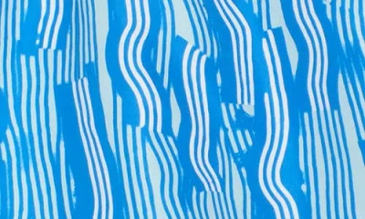 Scotch & Soda Print Mid Length Swim Trunks In Blue