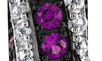 Fzn Sterling Silver Ruby & Cubic Zirconia Hoop Earrings In Multi