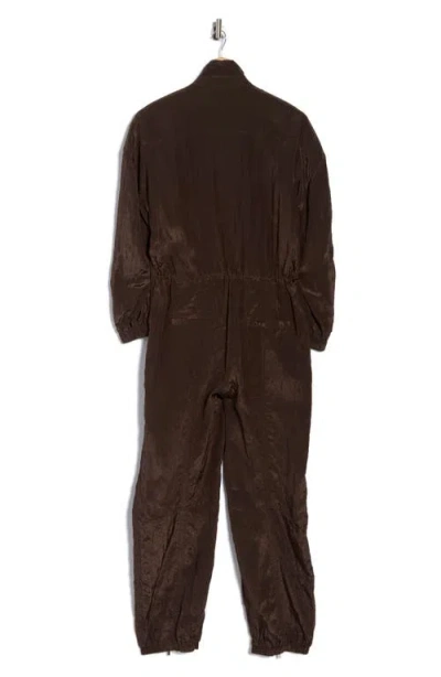 A.l.c . Gavin Taffeta Jumpsuit In Brown