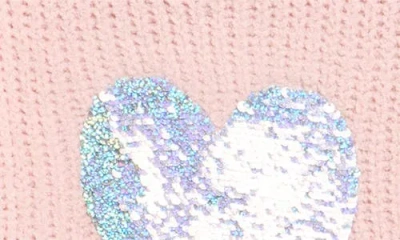 Vigoss Kids' Sequin Heart Chenille Sweater In Pink