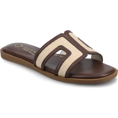Journee Collection Primah Slide Sandal In Brown