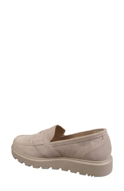 Mykos Suede Penny Loafer In White
