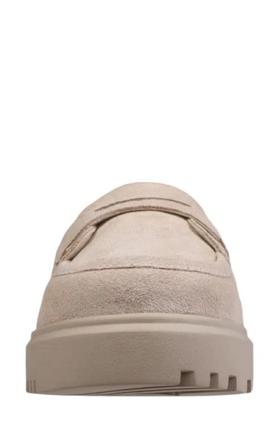 Mykos Suede Penny Loafer In White