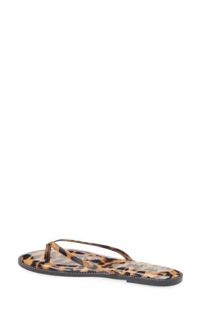 Mia Aster Flip Flop In Animal Print