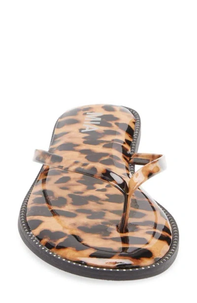 Mia Aster Flip Flop In Animal Print