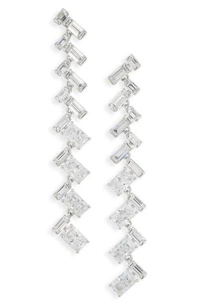 Nadri Gwen Linear Drop Earrings In Silver