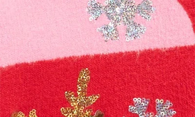 Margaux And Lexi Kids' Stripe Christmas Cardigan In Red