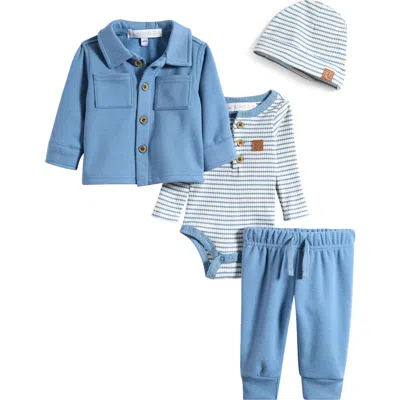 Rachel Zoe Shacket, Stripe Bodysuit, Joggers & Hat Set In Multi