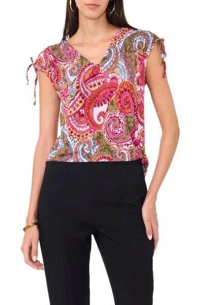 Chaus Paisley Knit Top In Animal Print