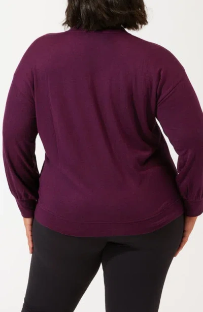Threads 4 Thought Feather Fleece V-neck Long Sleeve Top In Purple
