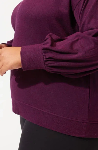 Threads 4 Thought Feather Fleece V-neck Long Sleeve Top In Purple