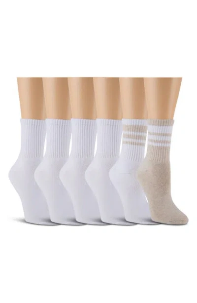Laundry By Shelli Segal 6-pack Full Cushion Crew Socks In Multi